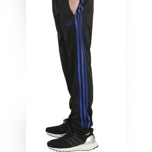 Adidas Kids | Large | Black Blue Stripped Regular Fit Joggers Cinched Ankles